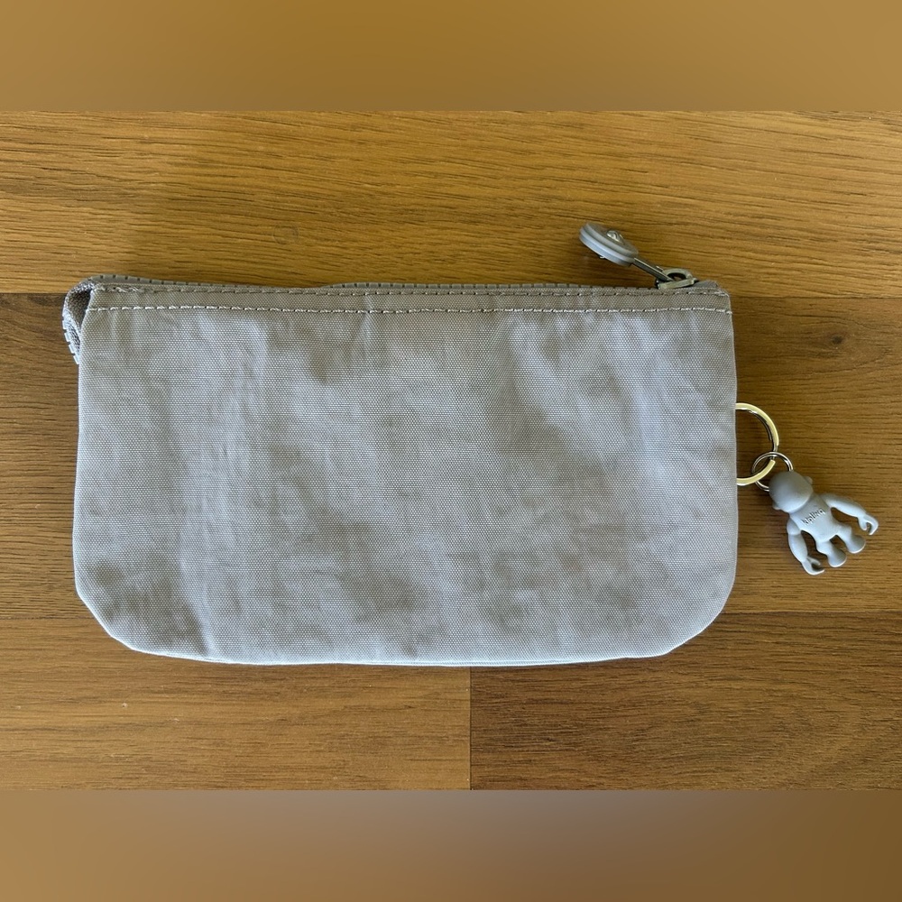 Kipling Creativity zip bag pouch gray monkey charm - Picture 2 of 3